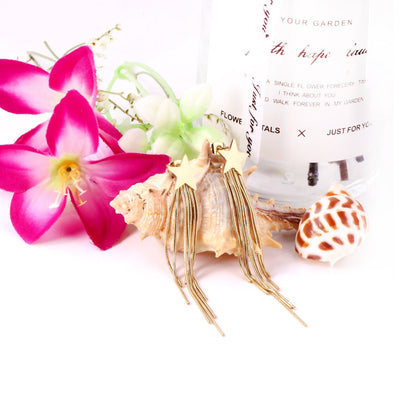 ASON Bohemian Statement Star Drop Earrings Long Dangle Earring Tassel Jewelry for Women Femme Party Gift asonjewelry