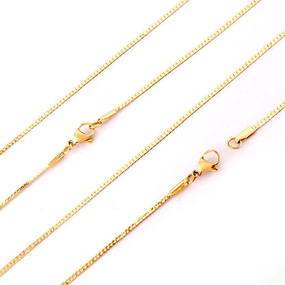Lot Steel Gold Color Stainless Steel Inoxidable 1.7mm Cuba Link Flat Chains Necklaces For Jewelry Making Support asonjewelry