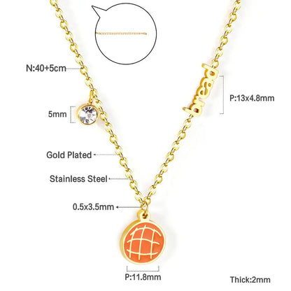 316L Stainless Steel Gold Bread Bus Vegetable Pendant Necklaces For Women With Free Chain Crystal Necklace collares asonjewelry