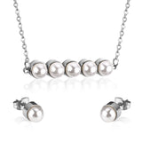 New Fake Pearl Wedding Jewelry Set Crystal Necklace Jewelry Sets Party Women Necklace Bridal Earrings