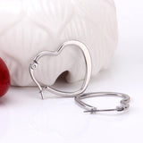 ASON Heart Shape Hoops Earrings Gold Color Size 25mm/35mm/45mm Stainless Steel Big Dangler Female Accessories Piercing