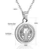 Religion Pendant Necklace Christmas Gift Gold/Steel Color Collares Women/Men Jewelry Link Chain Choker Necklaces