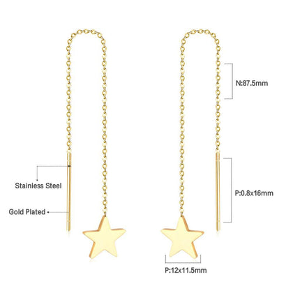 Brincos Star Drop Earring Stainless Steel Long Dangle Christmas  Earrings Fashion Jewelry Earrings 2020 For Women asonjewelry