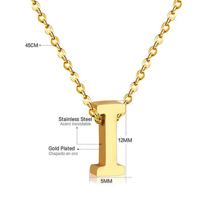 ASON Delicate Classic Style Initial 26 Letters Alphabet Chain Pendant Necklace Stainless Steel Gold Color Jewelry Chokers asonjewelry