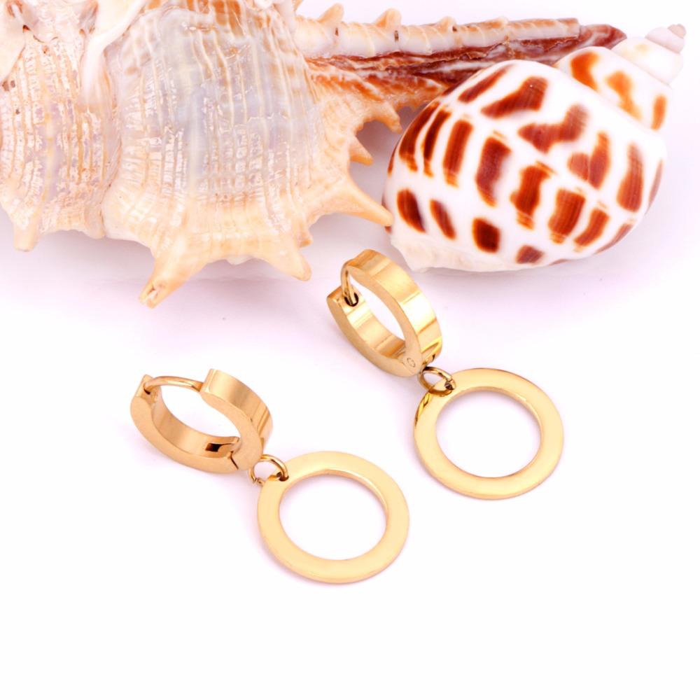 ASON Fashion Statement Piercing Drop Dangle Circle Earrings for Women Stainless Steel Jewelry asonjewelry