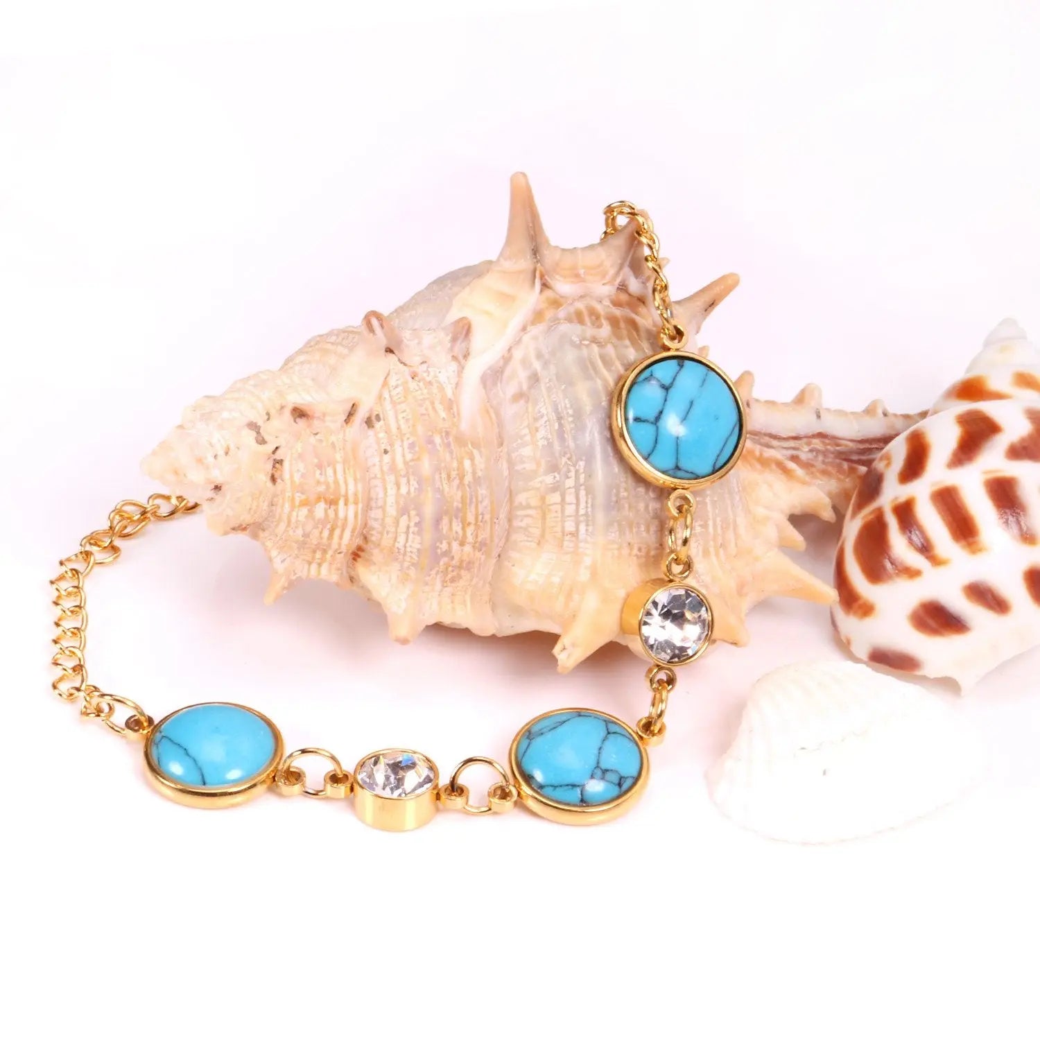 Green red rineston zircon chain bracelet charms stainless steel bracelet & bangle gold vacuum bracelets pulseras asonjewelry