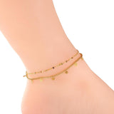 ASON Vintage Stars Accessories Multi-layer Link Chains Anklet Gold Color Stainless Steel For Women Fashion Jewelry Party