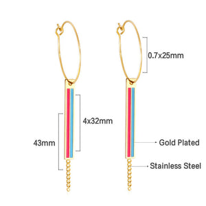 Dangle Pendants Earrings Statement Brand New Trendy Layered Drop Earrings For Office Lady Rectangle Drops Hoops