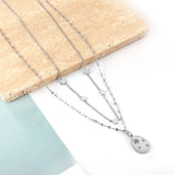 ASON Trendy Star Accessories Oval Cubic Zirconia Charm Pendant Necklaces Gold Color Stainless Steel For Women Jewelry Gift