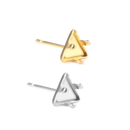 ASON 100pcs/lot Earring Base Triangle Earring Making 316L Stainless Steel Setting Crystal DIY Jewelry Making Accessories Gift asonjewelry