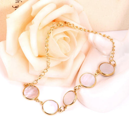 ASON  Fashion Bracelet Hot Round Shell Stainless Steel Link Chain Luxury Brand Accessories asonjewelry