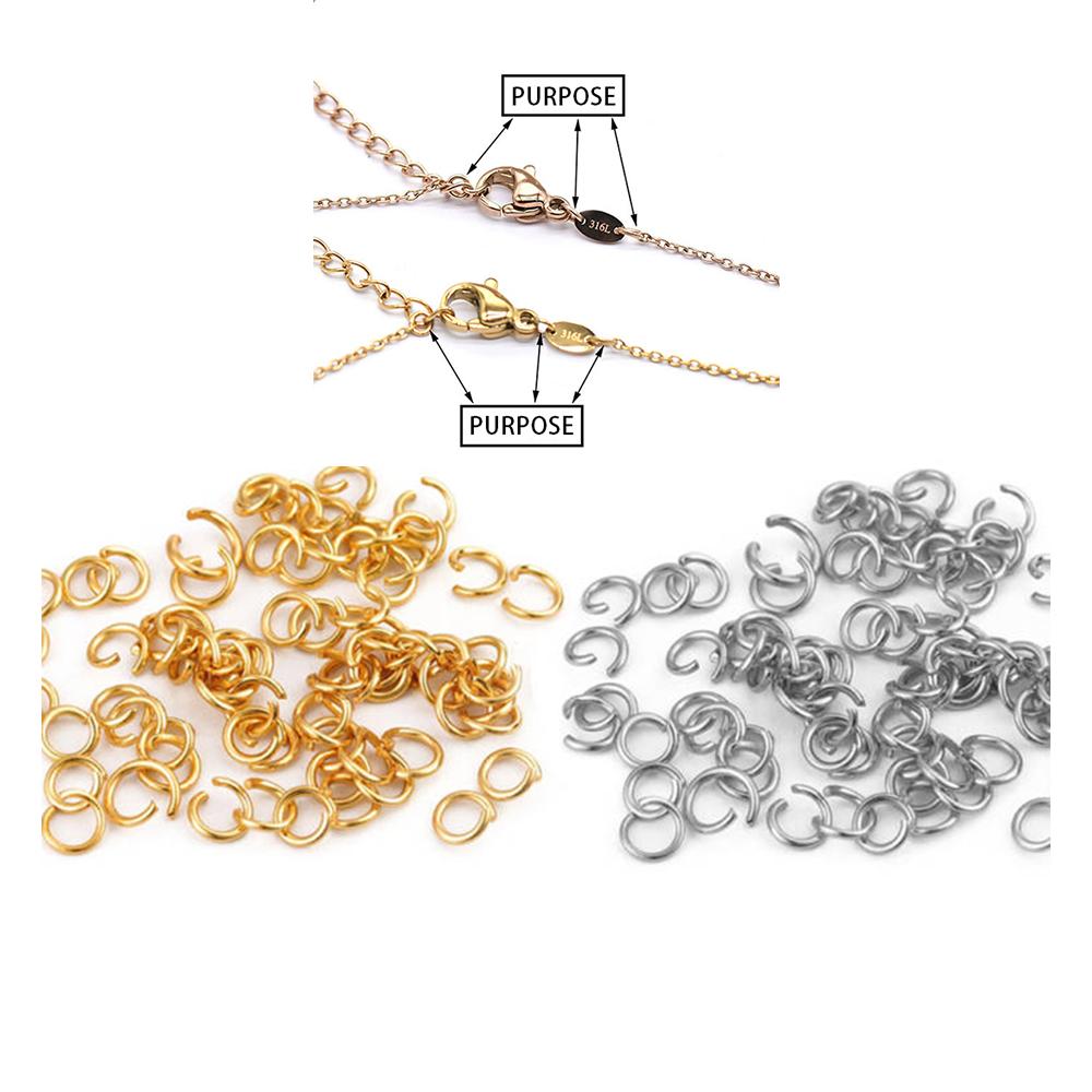 ASON 1000pcs/Lot Jump Rings Split Rings Connector Stainless Steel Gold Color For DIY Necklace Bracelet Jewelry Making Wholesale asonjewelry