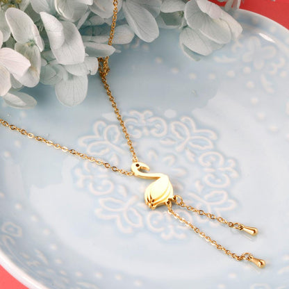 ASON Gold Color Bird Pendant Necklace Stainless Steel Non-Allergic Choker for Women Fashion Jewelry Party Gift Accessory asonjewelry
