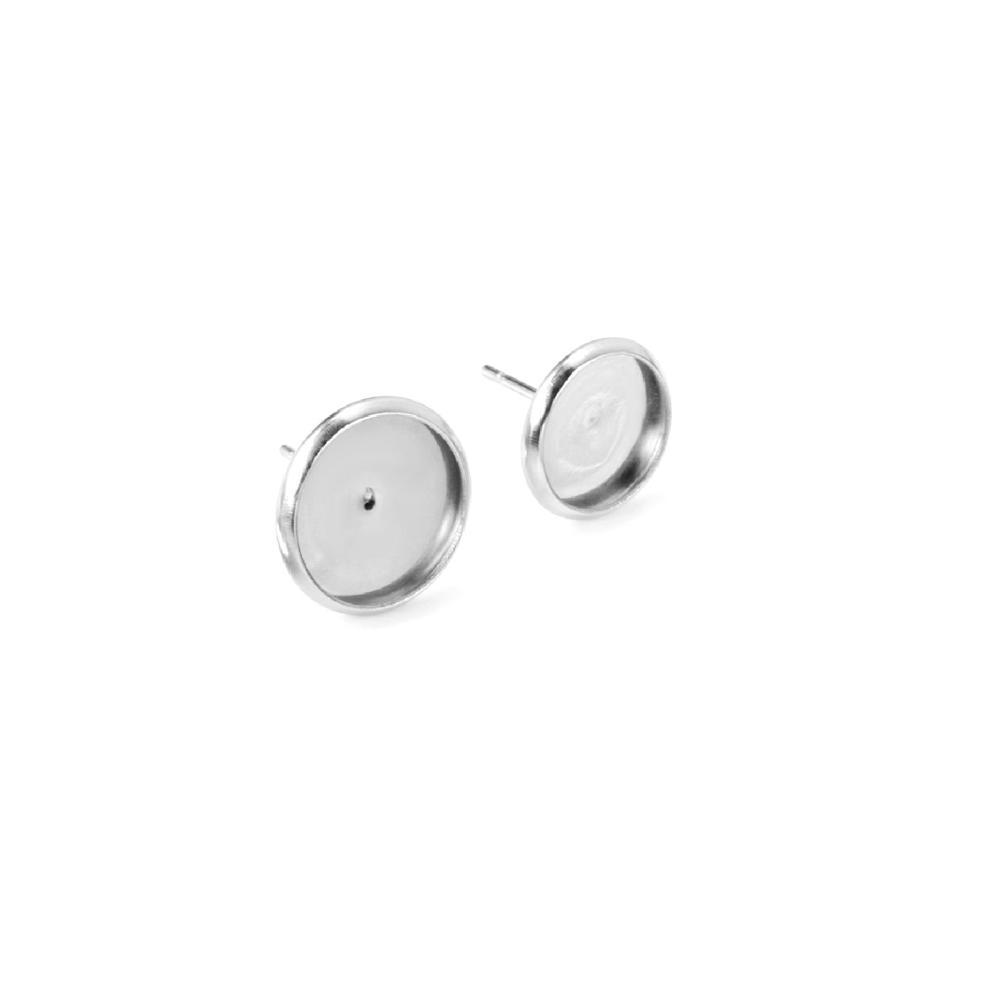 ASON 100pcs/lot Stainless Steel Blank Earring Base Cabochon Earrings Setting Accessories for DIY Jewelry Making Supplies asonjewelry