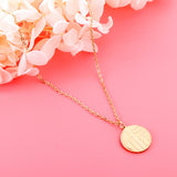 Stainless Steel Trendy Style Round  Pendant Nacklace Collar  For Women  accessories Party Collier Wedding Gold Color