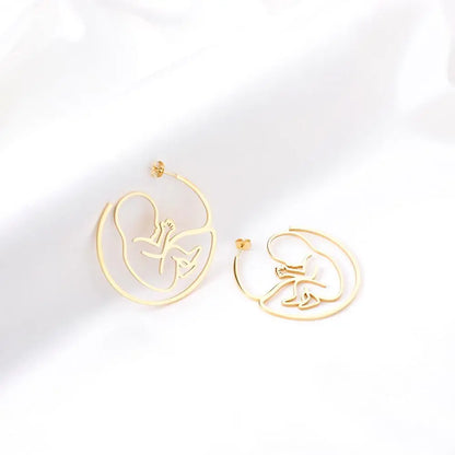 Stainless Steel Baby Shape Stud Earring Fashion Jewelry Bronco No Fade Gold Color Earring Fashion Jewelry Collier asonjewelry