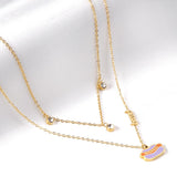 New Arrival Vegetable Food Cartoon Double Chain Pendant Necklace For Girls Fashion Chain Jewellry Necklace choker