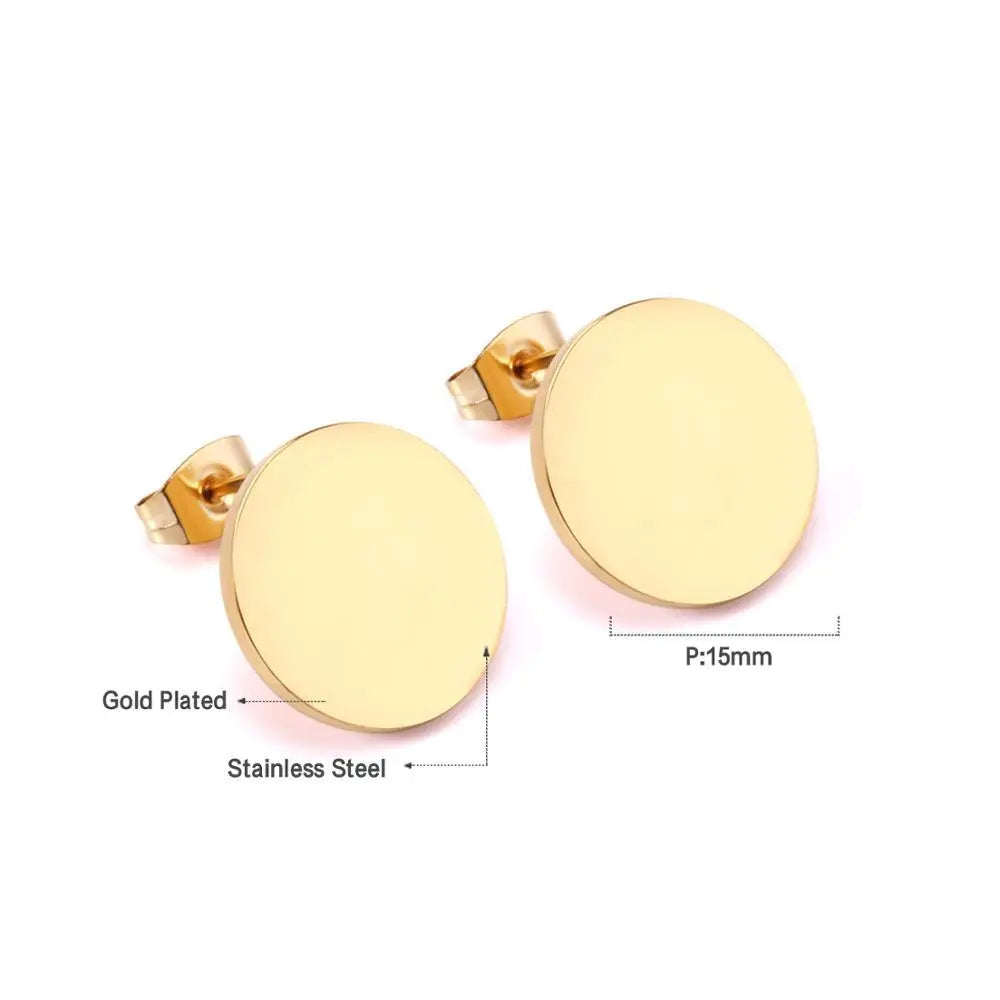 Pendientes heart round small stud earrings 316L stainless steel brincos stud earrings for women girls oorbellen asonjewelry