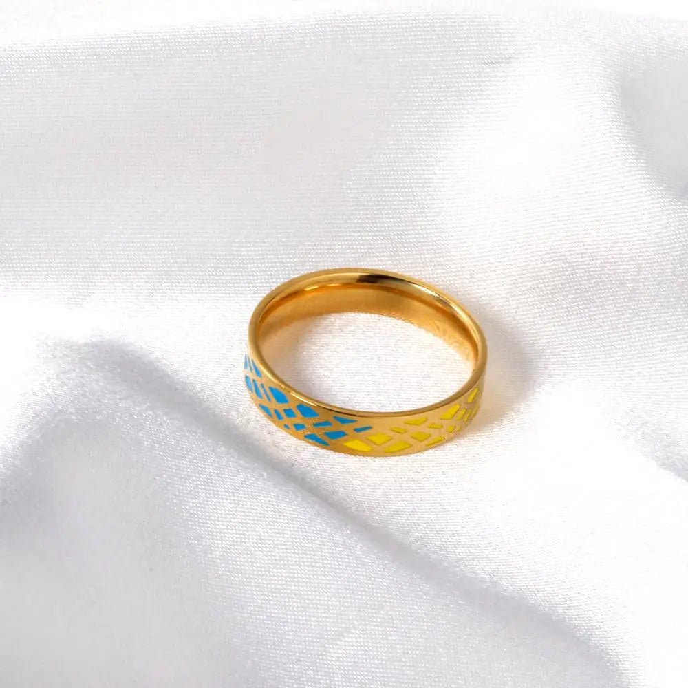 New Design Stainless Steel Mix Color 4.5mm Width Engagement Wedding Ring For Men Gold Plated Ring Jewelry Part asonjewelry