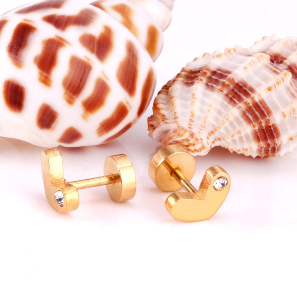 ASON Heart Stud Earrings Gold Stainless Steel Earrings for Women Jewelry Gift Cubic Zirconia,Anti-allergy asonjewelry