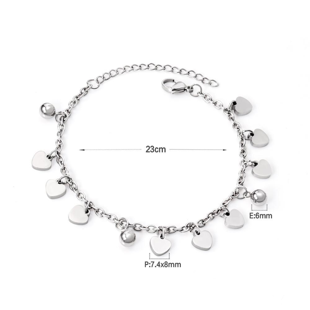 ASON Adjustable Heart Bracelet with Steel Ball Charm Stainless Steel Silver Color Bangle for Women Fashion Jewelry Party asonjewelry