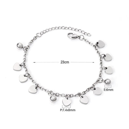 ASON Adjustable Heart Bracelet with Steel Ball Charm Stainless Steel Silver Color Bangle for Women Fashion Jewelry Party asonjewelry