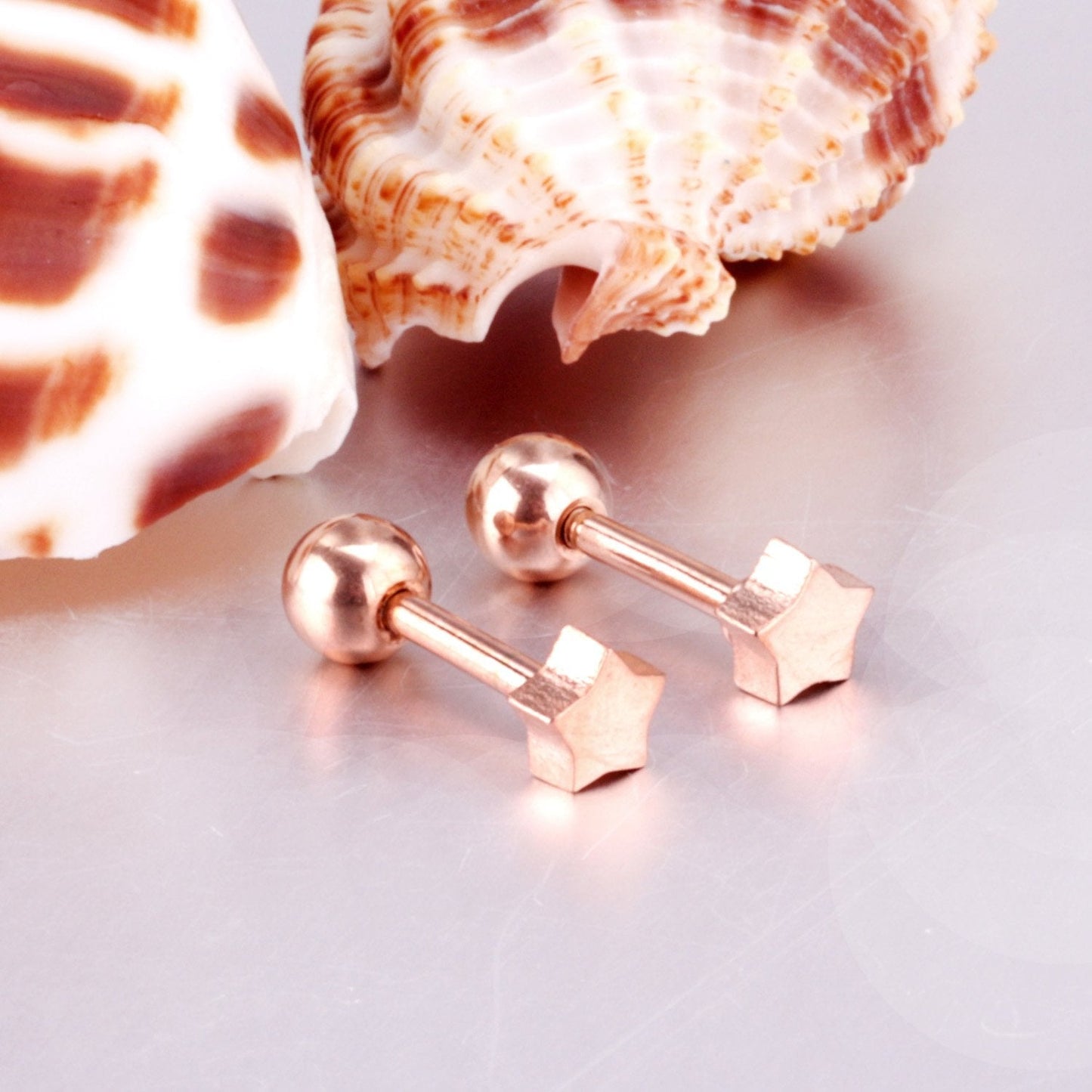 ASON Chic Style Rose Gold/Star Screw Stud Earring Stainless Steel Anti-allergy Earring Women/Kid Accessories Party Bijoux asonjewelry