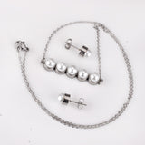 New Fake Pearl Wedding Jewelry Set Crystal Necklace Jewelry Sets Party Women Necklace Bridal Earrings