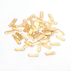 ASON 100pcs/lot Stainless Steel Gold/Silver Color Steel Oval Charm Pendant Extend Connector Chain Tags for  Making Supplies