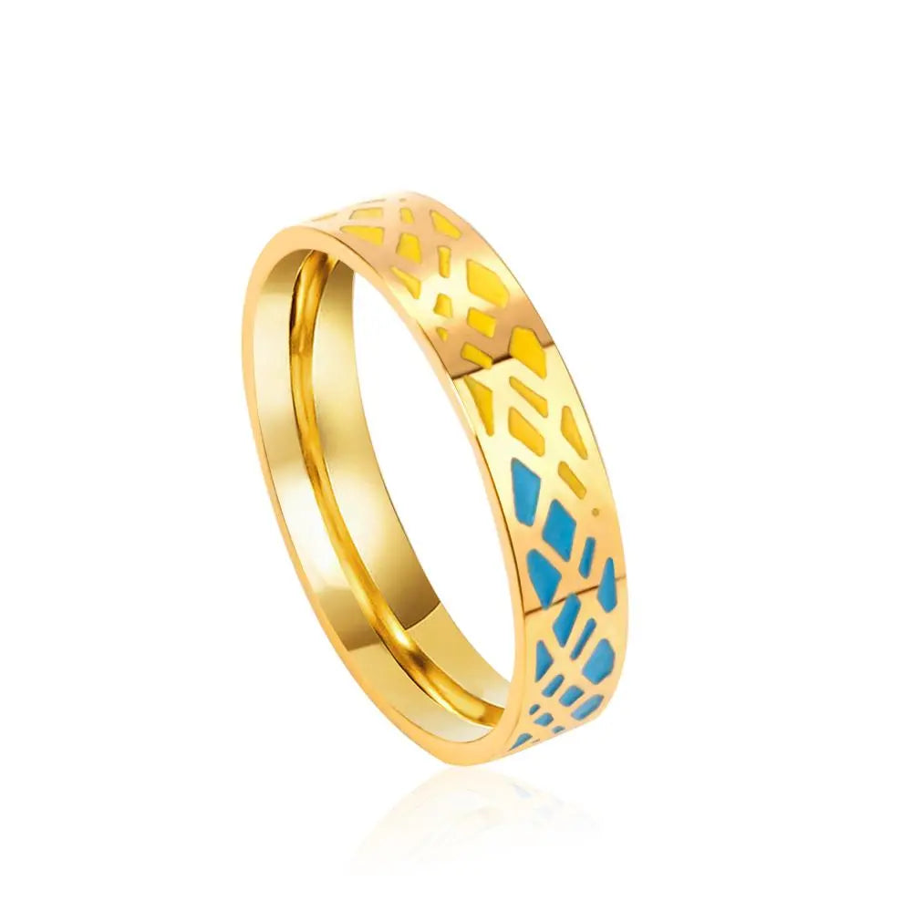 New Design Stainless Steel Mix Color 4.5mm Width Engagement Wedding Ring For Men Gold Plated Ring Jewelry Part asonjewelry