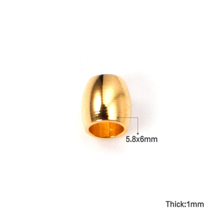 ASON 100pcs/Lot Spacer Beads Loose Ball Oval 316L Stainless Steel Gold Silver Color For DIY bracelet Necklace Jewelry Making asonjewelry