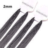 Collares de 2MM para colgantes, venta a granel, cadenas de Eslabón cubano Rolo de 2mm, accesorios para collares, joyería de cadenas de acero inoxidable 