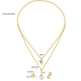Brand New Stainless Steel Eiffel Tower Pendants Round Crystal Double Necklace Earrings For Women Dubai Jewelry Set