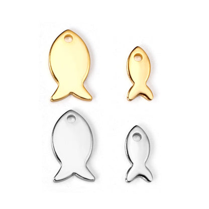 ASON 100pcs/lot Ladies Pendant Fish Shape Pendant Wholesale Stainless Steel For Necklace Bracelet Jewelry Making Supplies asonjewelry