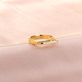 ASON-Anillo de acero inoxidable con letras talladas para mujer, sortija delgada, informal, Color dorado, accesorio de joyería de moda, fiesta diaria