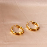 ASON – boucles d'oreilles rondes lisses, géométriques, en acier inoxydable 316L, pour femmes, bijoux à la mode, accessoires, vente en gros