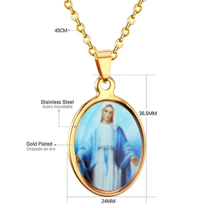 316L Stainless Steel Blessed Virgin Mary Necklaces Pendants-106301G asonjewelry