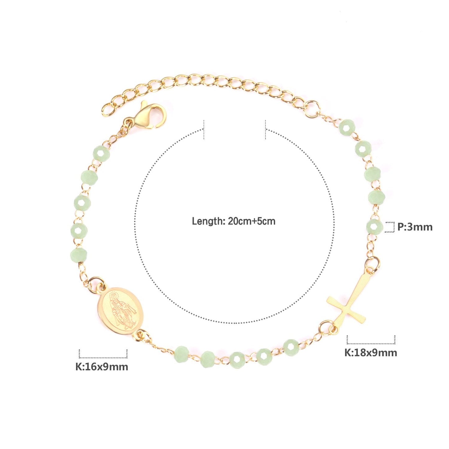 ASON Female Adjustable Extender Chains Bracelets Classic Style Black/Red/Pink/Blue Crystal Beaded Bracelets Women Curb Gift asonjewelry