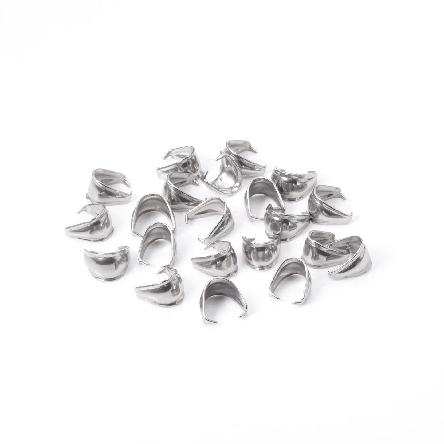 ASON 100pcs/lot Stainless Steel Silver Color Pendant Pinch Clasps Necklace Hooks Clips Connector Supplies for Jewelry Making asonjewelry