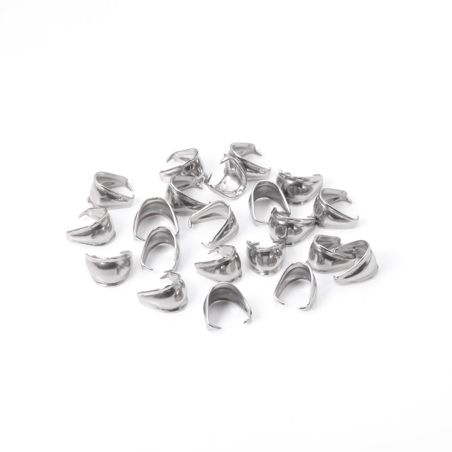 ASON 100pcs/lot Stainless Steel Silver Color Pendant Pinch Clasps Necklace Hooks Clips Connector Supplies for Jewelry Making asonjewelry