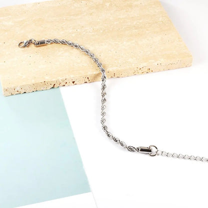 Twist Bracelets 2/3/4/5mm Woman Boho Rolo Chain Bracelets Waterproof Stainless Steel Vintage Hand Jewelry pulseras asonjewelry