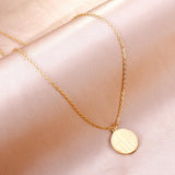 Stainless Steel Trendy Style Round  Pendant Nacklace Collar  For Women  accessories Party Collier Wedding Gold Color