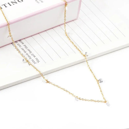 Crystal Pendant Stainless Steel Necklace Jewelry Women's Chains Necklaces Collars Accessories Party 2021 Hot bijoux asonjewelry