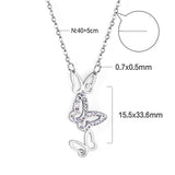 Collar de mariposas con agujeros de Color acero para niña, suéter de invierno, collar con colgante largo, bisutería estética, collar elegante para mujer