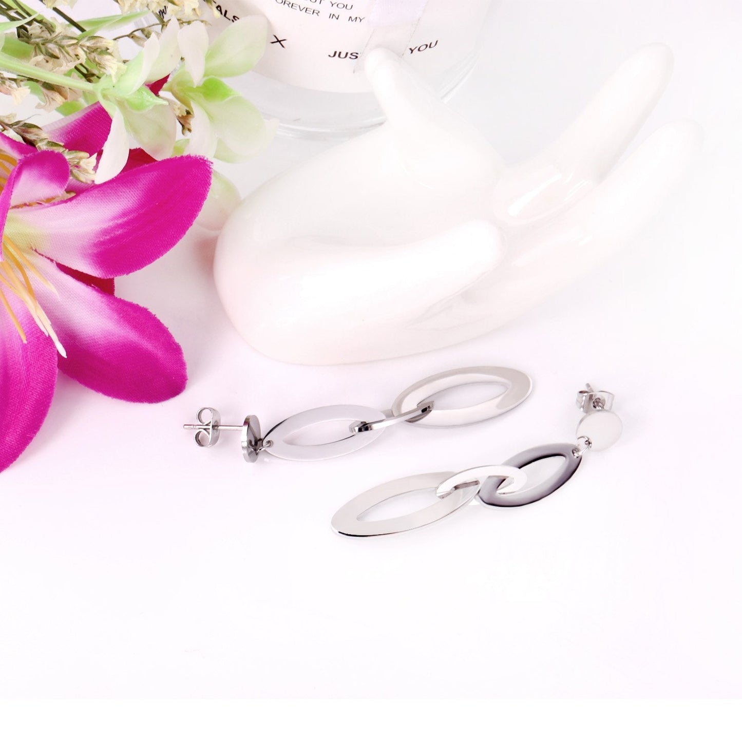 ASON Fashion Stainless Steel Hanging Dangle Earrings for Women Girls Statement Drop Earring Geometry Jewellery Party Gift asonjewelry