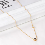 Korean Fashion Romantic Colorful Flower Pendant Stainless Steel Chain Necklace For Women Jewelry Parts bijoux femme