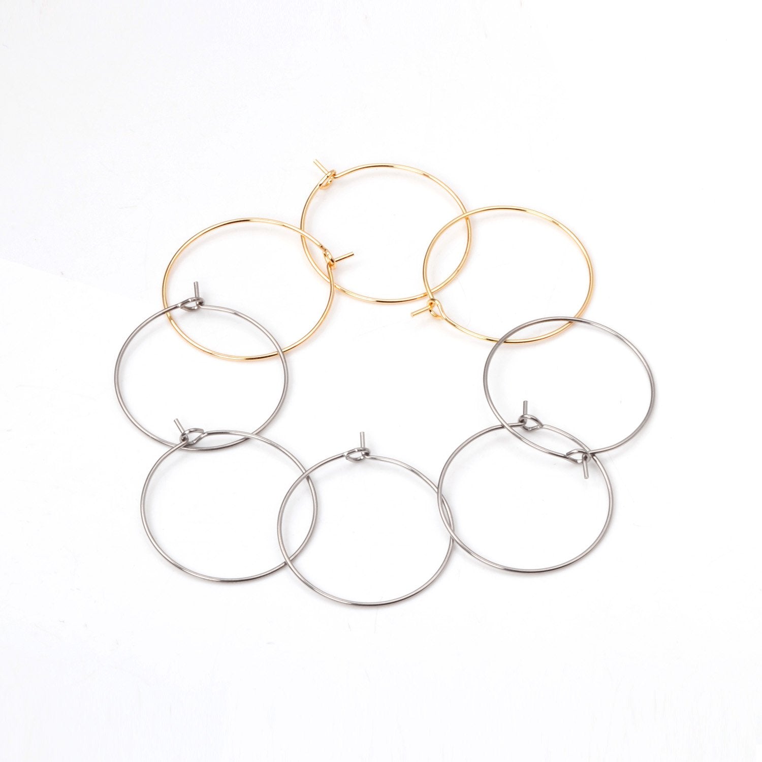 ASON 100pcs/lot Gold/Silver Color Big Circle Earring Hoops Stainless Steel Earring Clasps Metal Ring for Jewelry Making Supplies asonjewelry