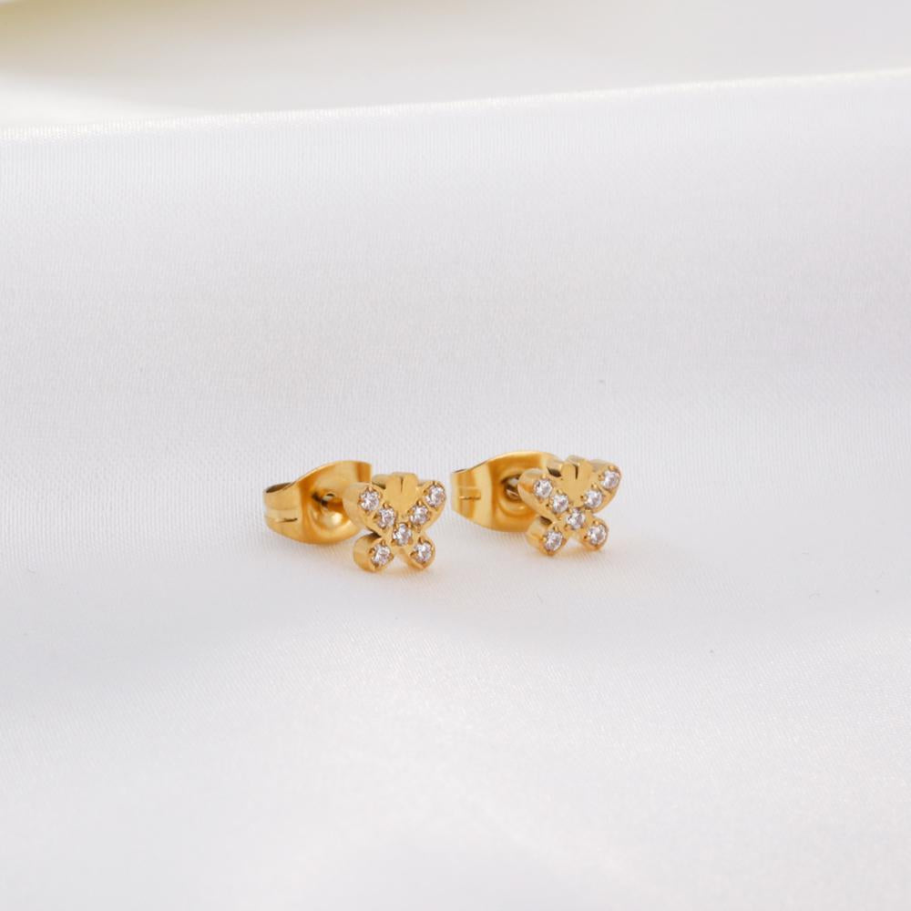 ASON Small Earrings Stainless Steel Star Heart Crown Earring with Rhinestones for Women Gold Color Jewelry Accessory asonjewelry