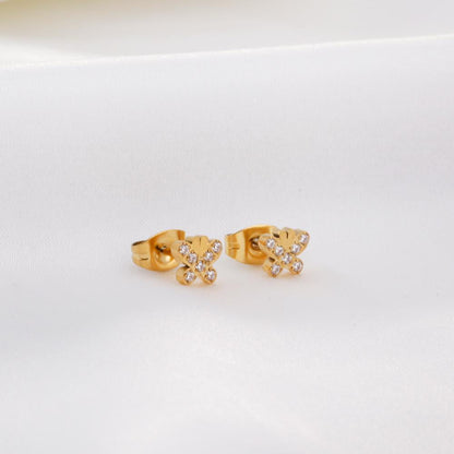 ASON Small Earrings Stainless Steel Star Heart Crown Earring with Rhinestones for Women Gold Color Jewelry Accessory asonjewelry