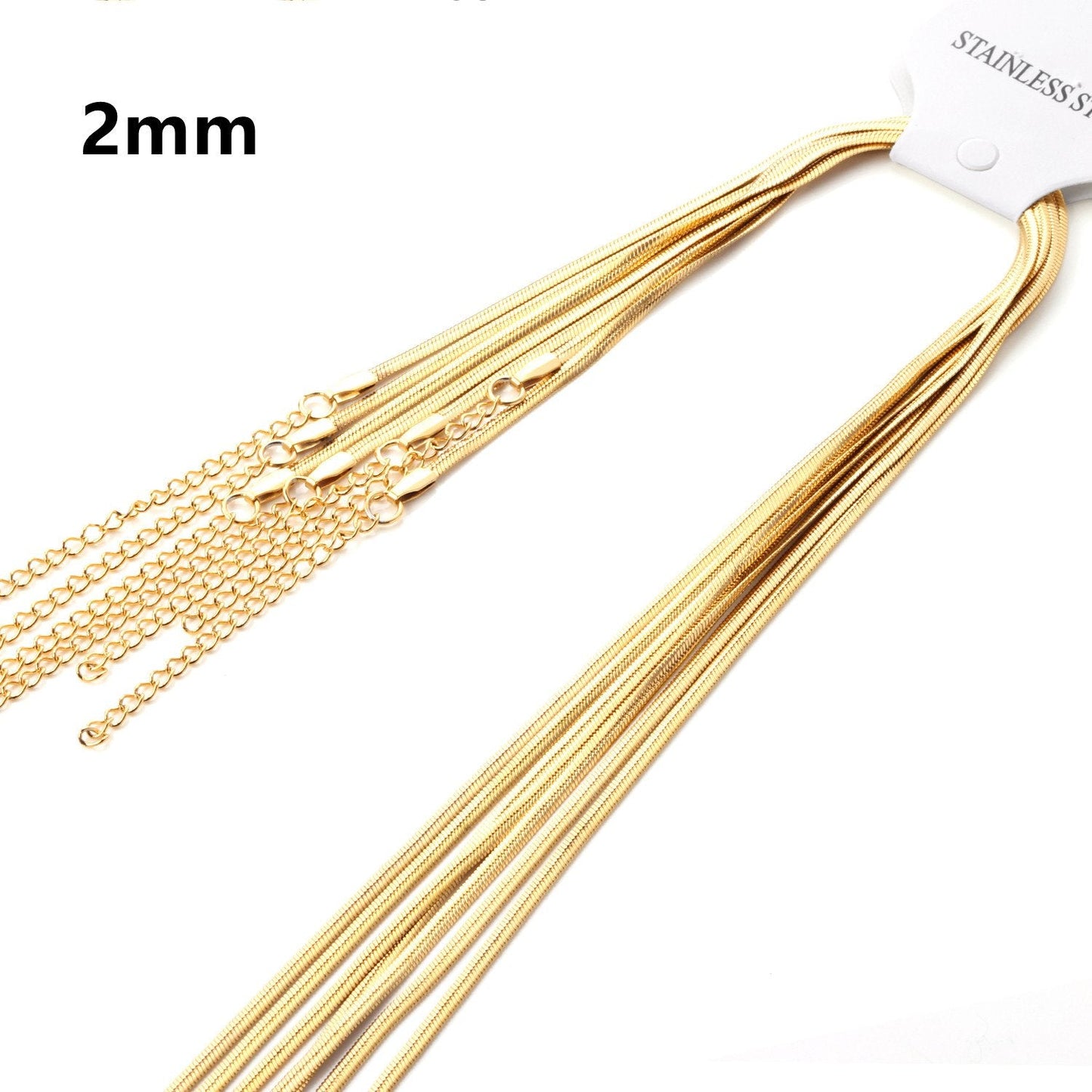 ASON Long Necklace 2022 Collier Female Stainless Steel 2mm Gold Silver Color Trendy Style Snake Extender Chains Necklace Gift asonjewelry